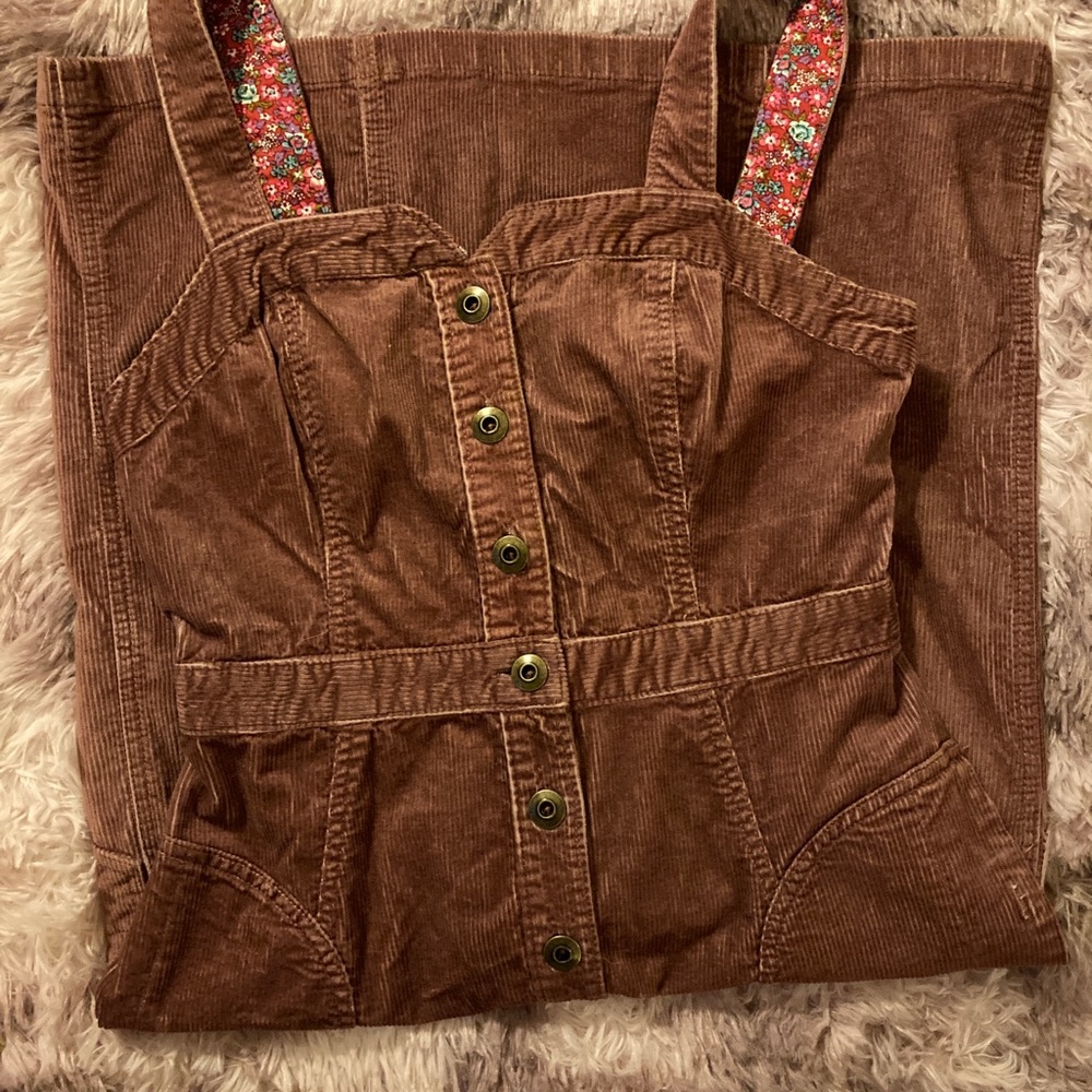 Anthropologie Corduroy Dress with cute floral lining size 4